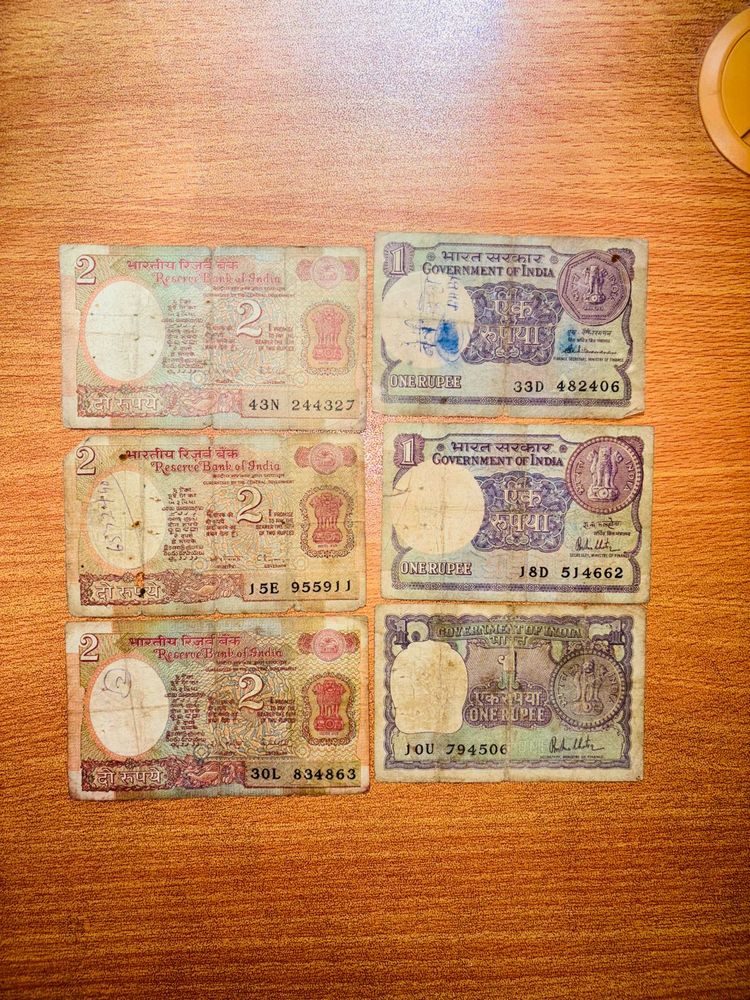 2 Rupee And One Notes