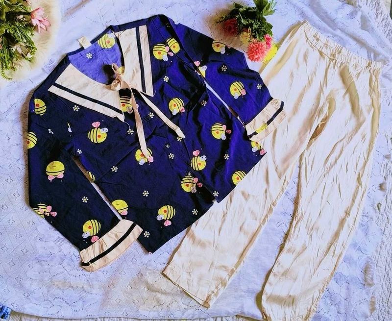 Cute korean Bee Print Pajama Set