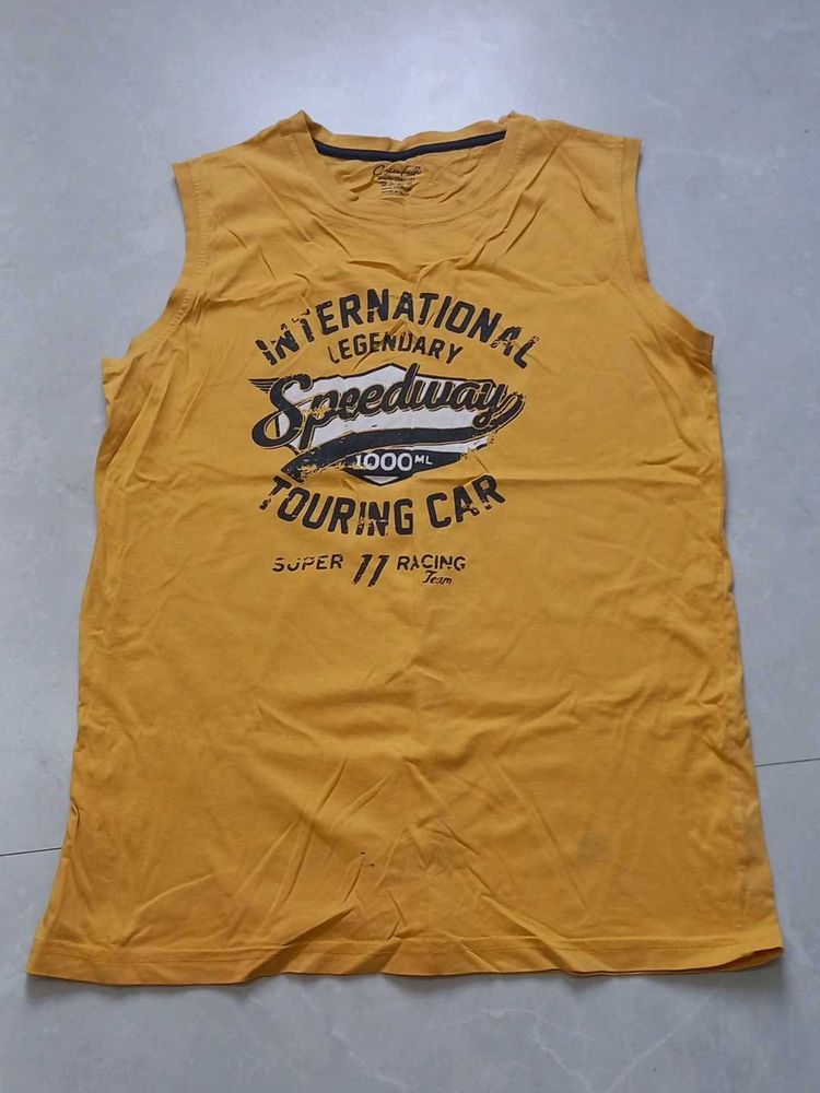 Boy's Yellow sleeveless T-shirt