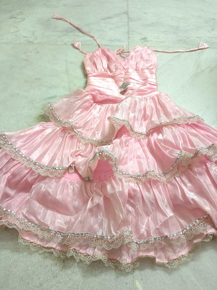 Pretty Pink Ruffled Gown