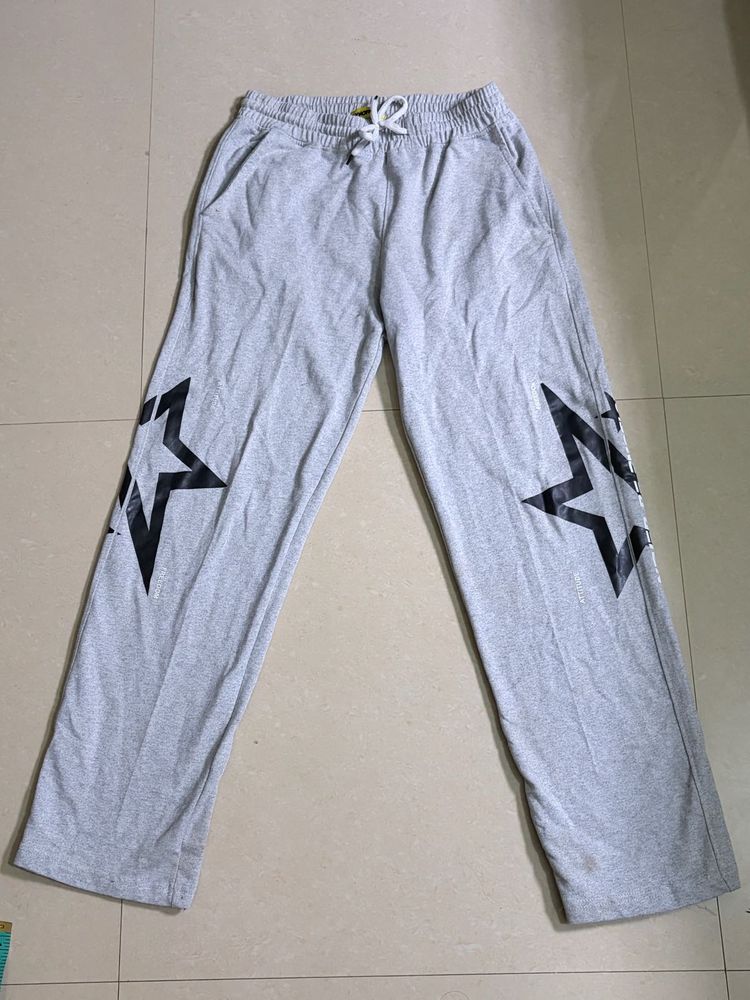 white Star Print Sweatpants
