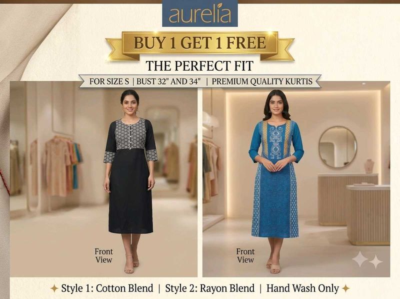 Aurelia Buy One Get 1 Offer Kurtis (S)
