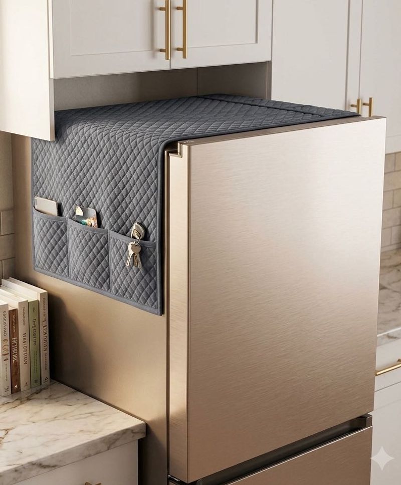 Quilted Refrigerator Cover with Pockets