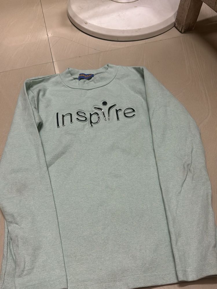 Light Blue 'Inspire' Long Sleeve Top
