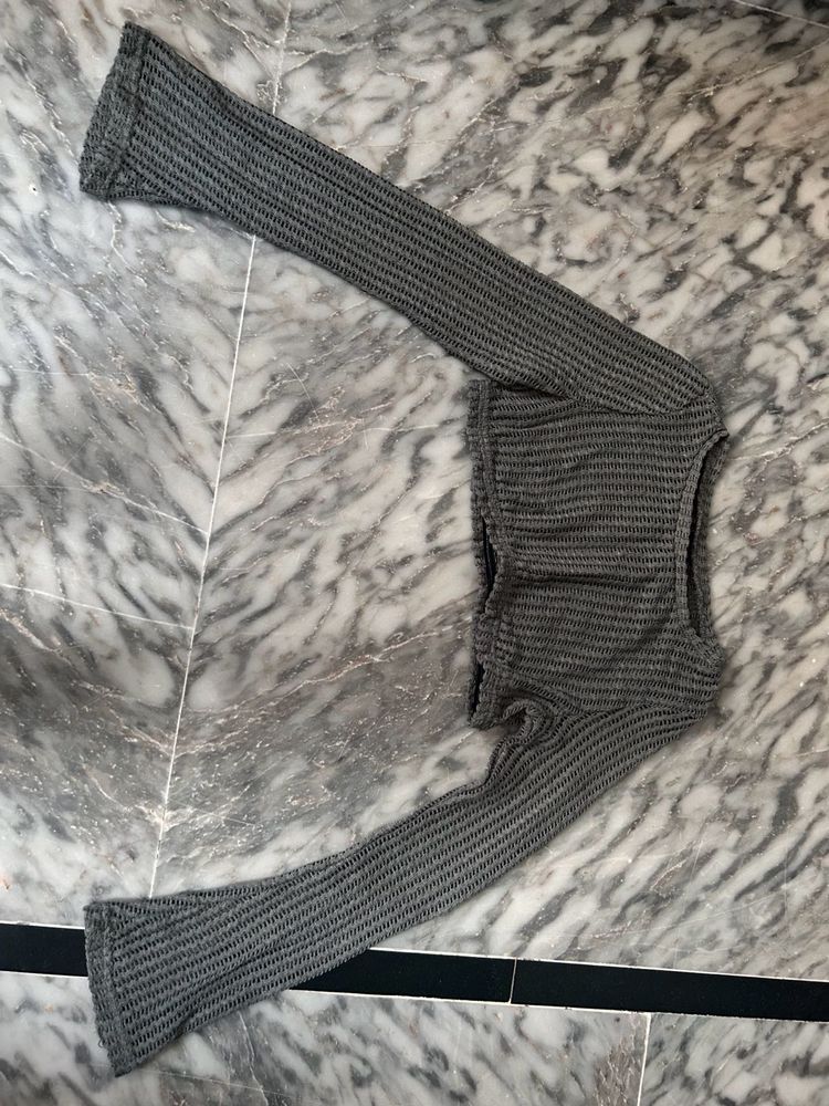 Dark Green Crochet Top