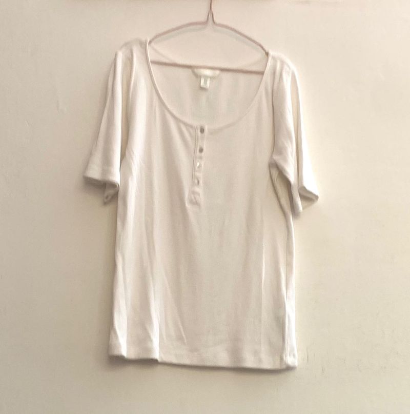 H&amp;M Scoop Neck Ribbed Top