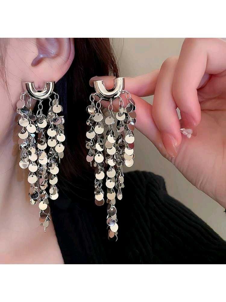 Shiny Sequin Dangle Earrings