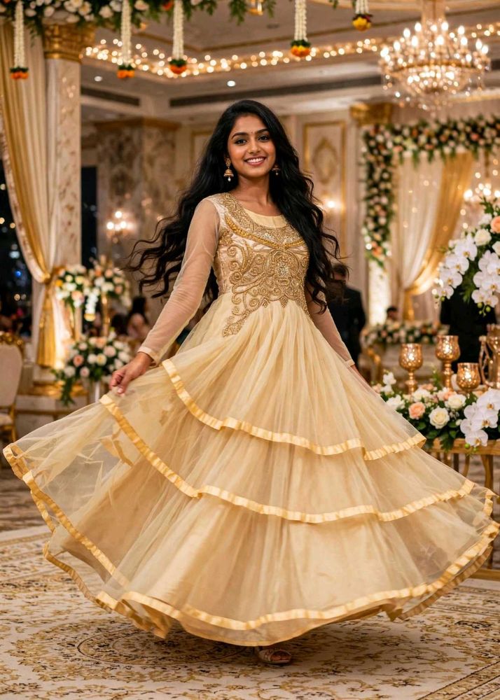 Stunning Tiered Ethnic Gown