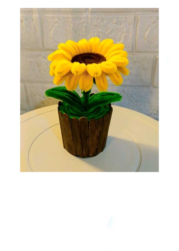 Handmade Pipe Cleaner Sunflower Pot 🌻