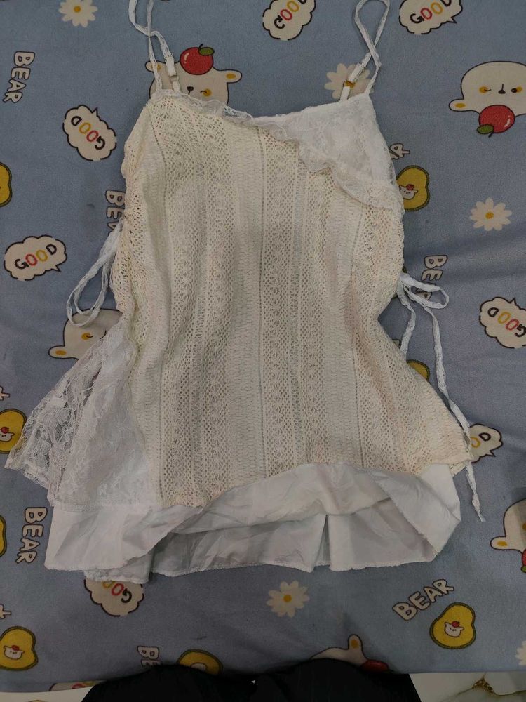 Vintage Lace Trimmed Camisole Top