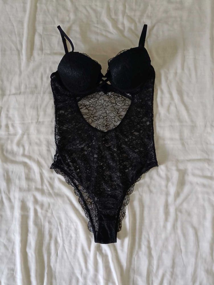 Black Lace Teddy Bodysuit