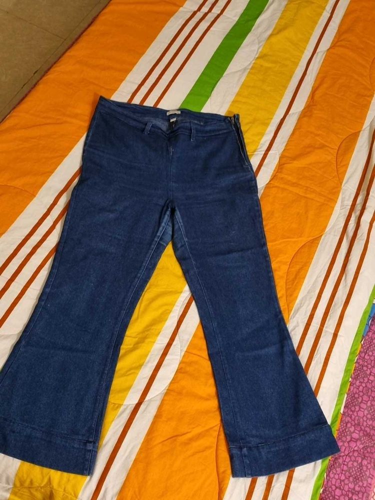 Blue Flared Denim Jeans