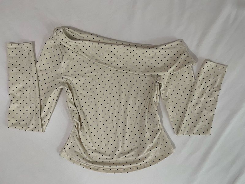 Chic Polka Dot Off-Shoulder Top
