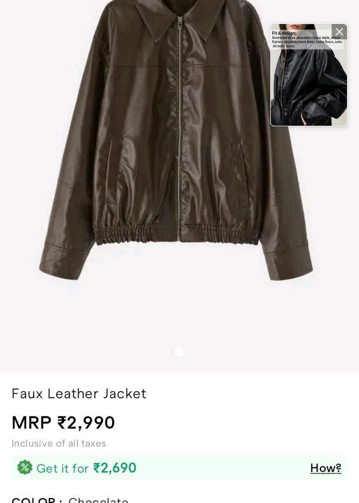 Savana oversized faux leather jacket