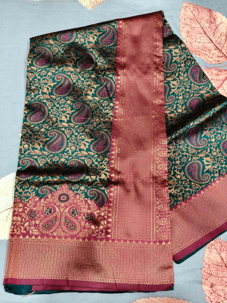 Designer Green Paisley Saree