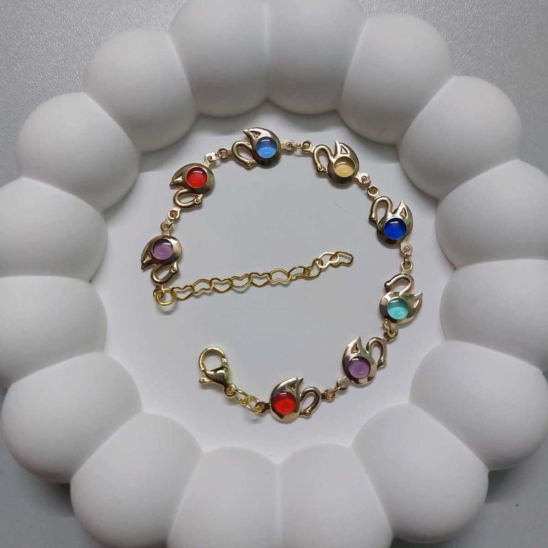 Gold Swan Charm Bracelet