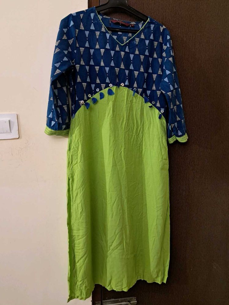 Sangria: Green Blue Kurta