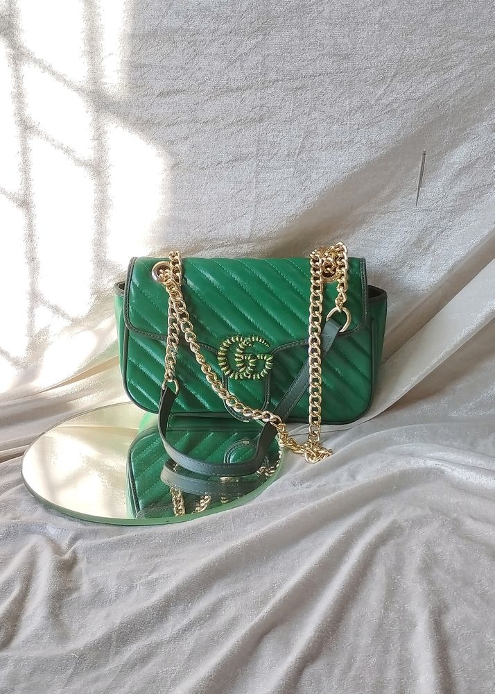 GREEN TORCHON GG MARMONT Bag