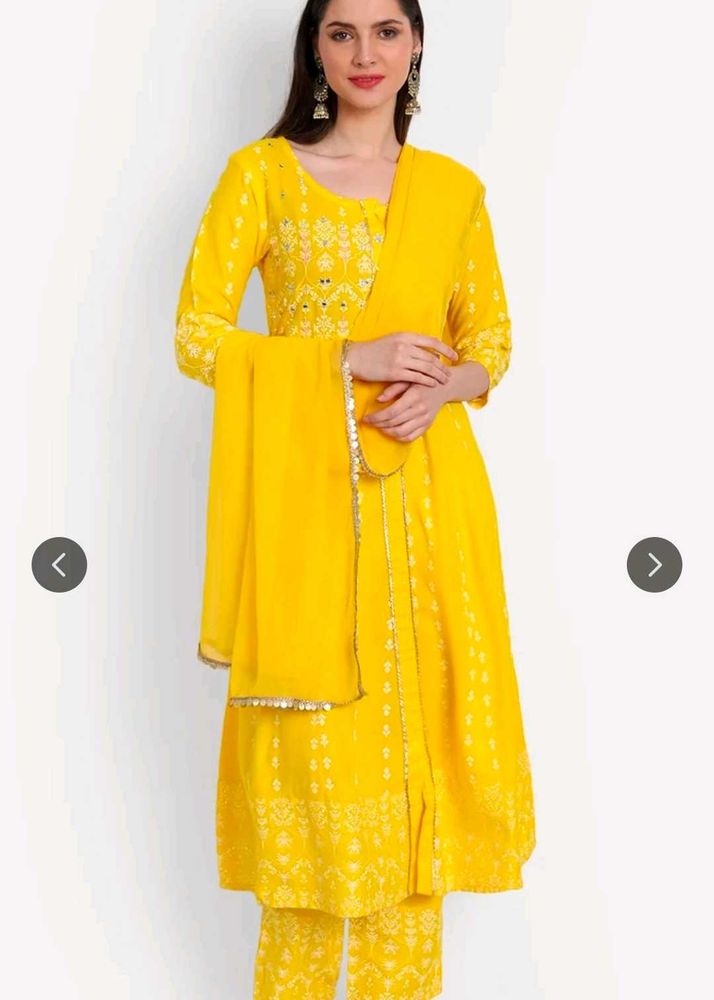 Vibrant Yellow Kurta Set with Dupatta