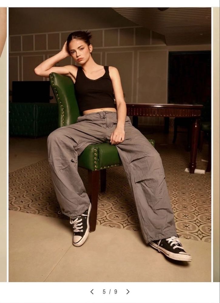 Baggy Grey Parachute Pants