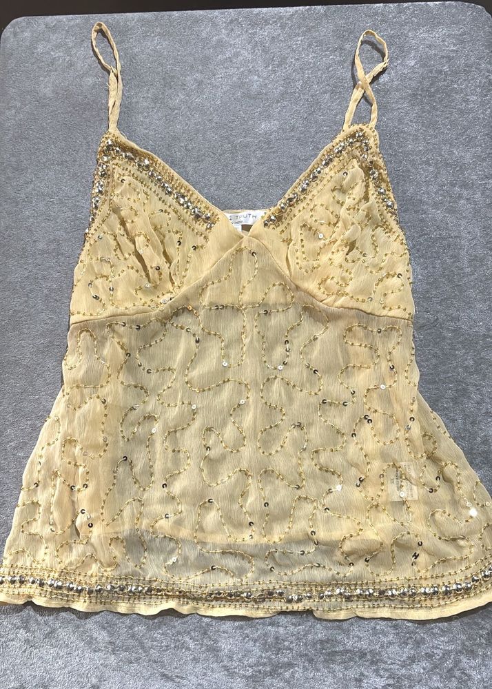 Embellished Sheer Camisole Top