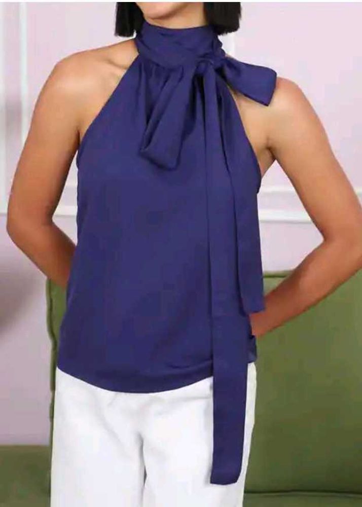 Tie-up halter neck top