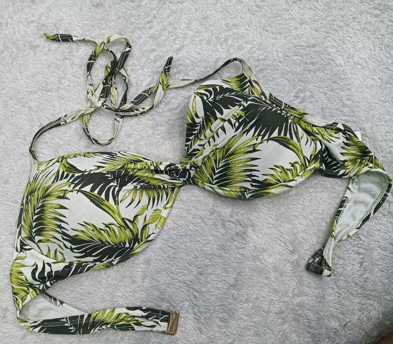 Tropical Leaf 🤎Print Bikini Top