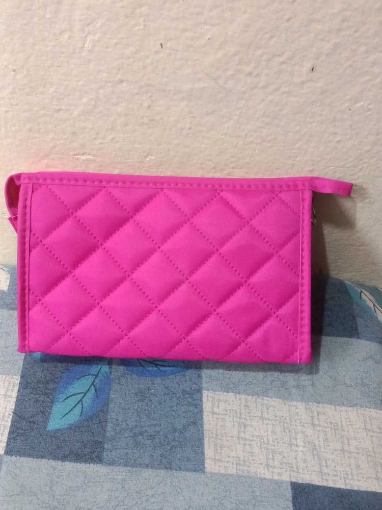 Hot Pink Quilted Pouch