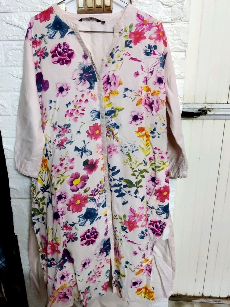 High Low Floral Kurta