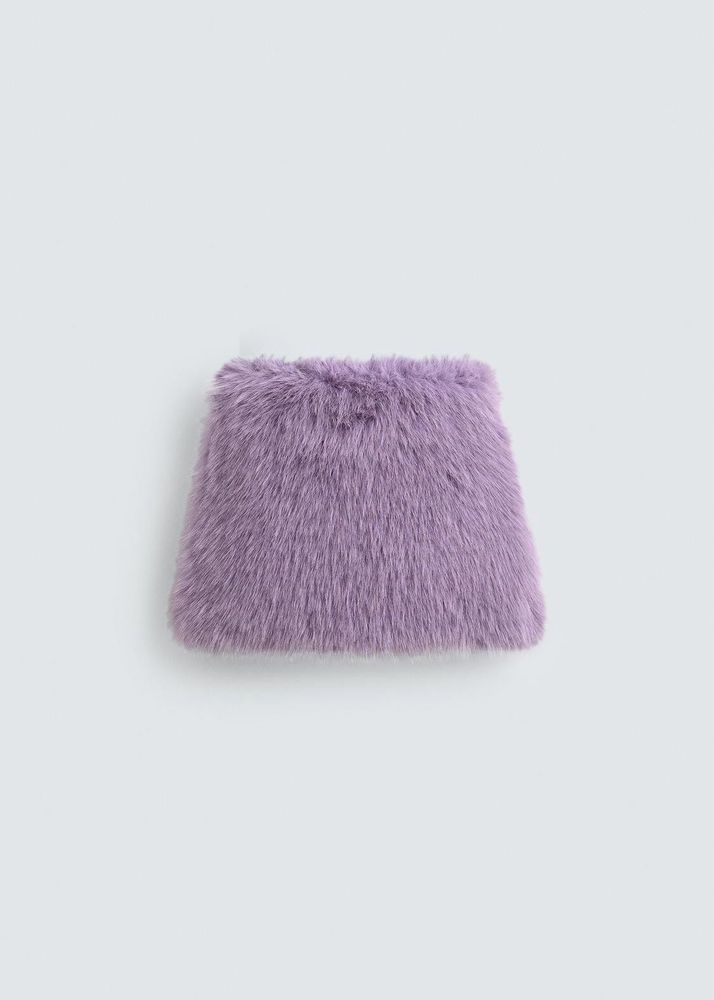 Lavender Faux Fur Mini Skirt