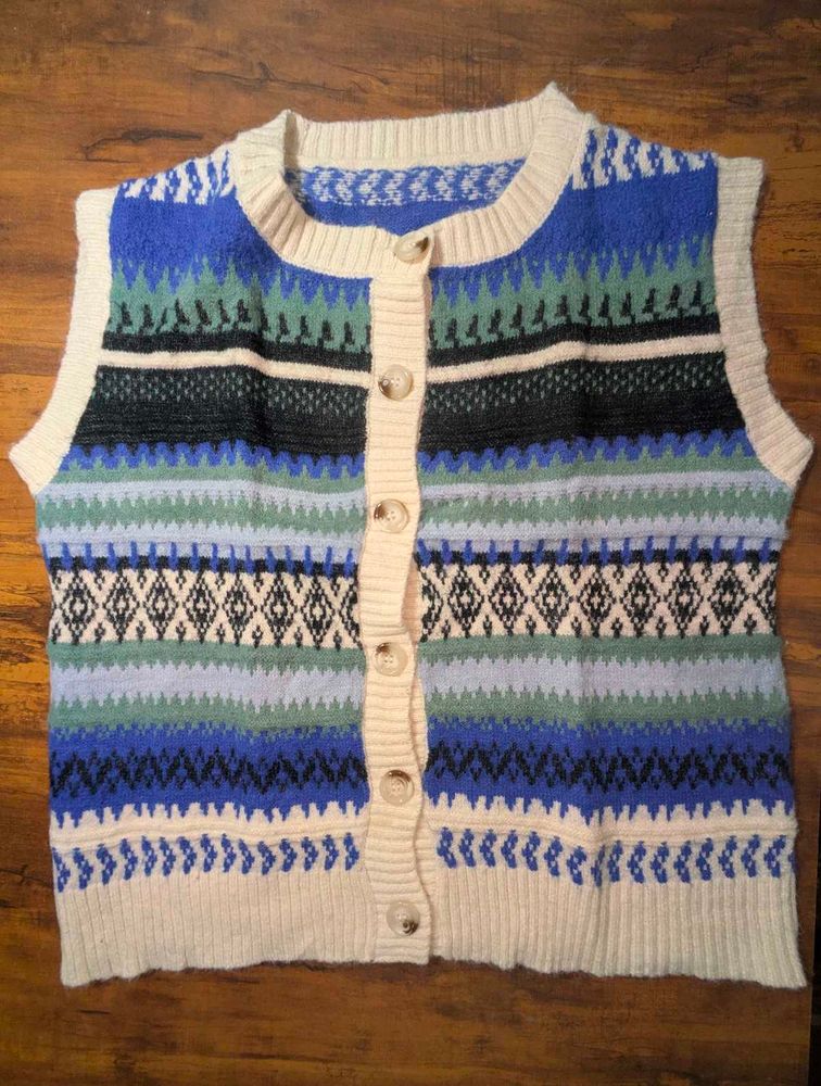 Patterned Knit Vest - Layering Essential