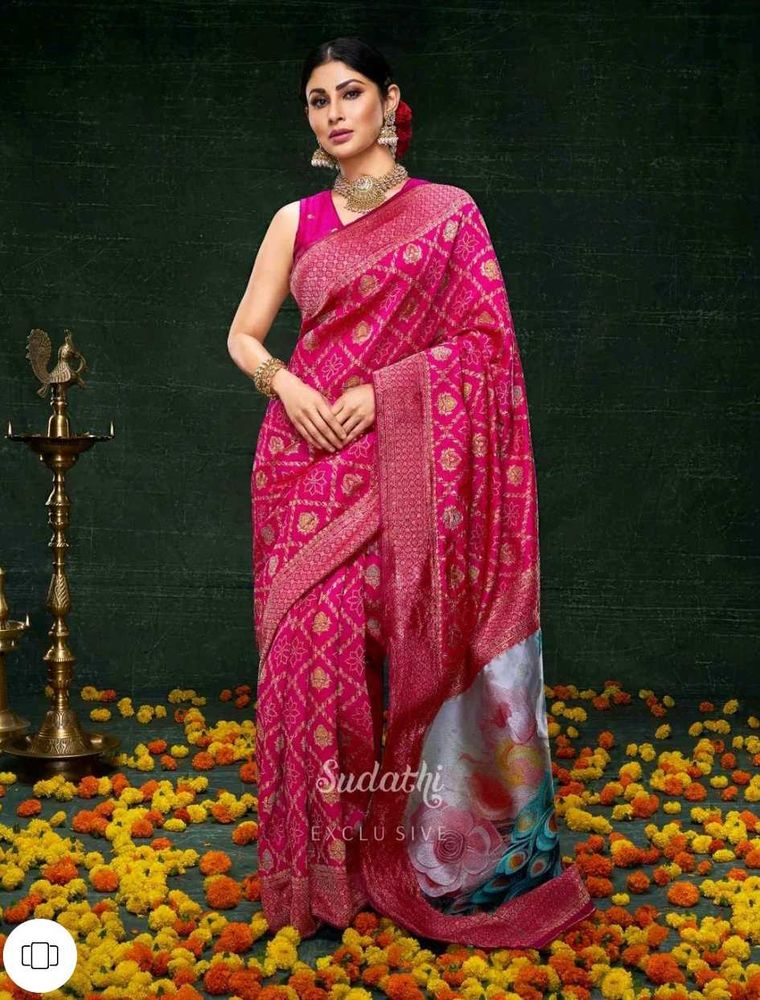 Elegant Pink Banarasi Silk Saree