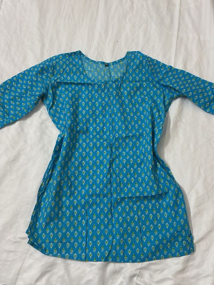 Blue Printed Kurta