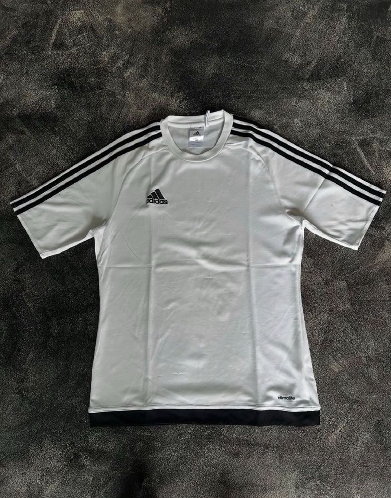Adidas White T-Shirt with Black Stripes