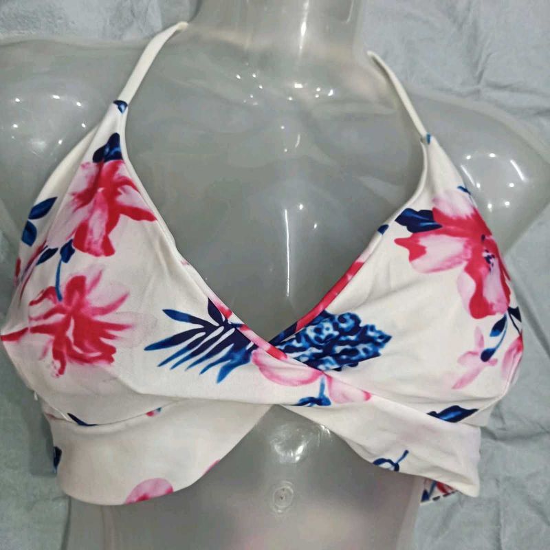 😍 Floral Print Bikini Top