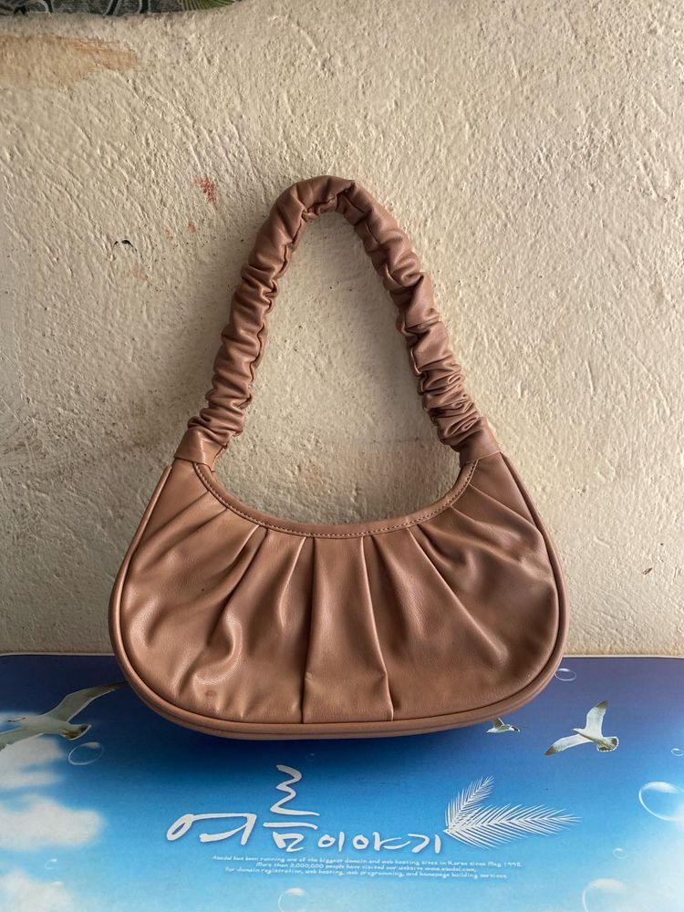 Chic Ruched Shoulder Bag with bracelet watch