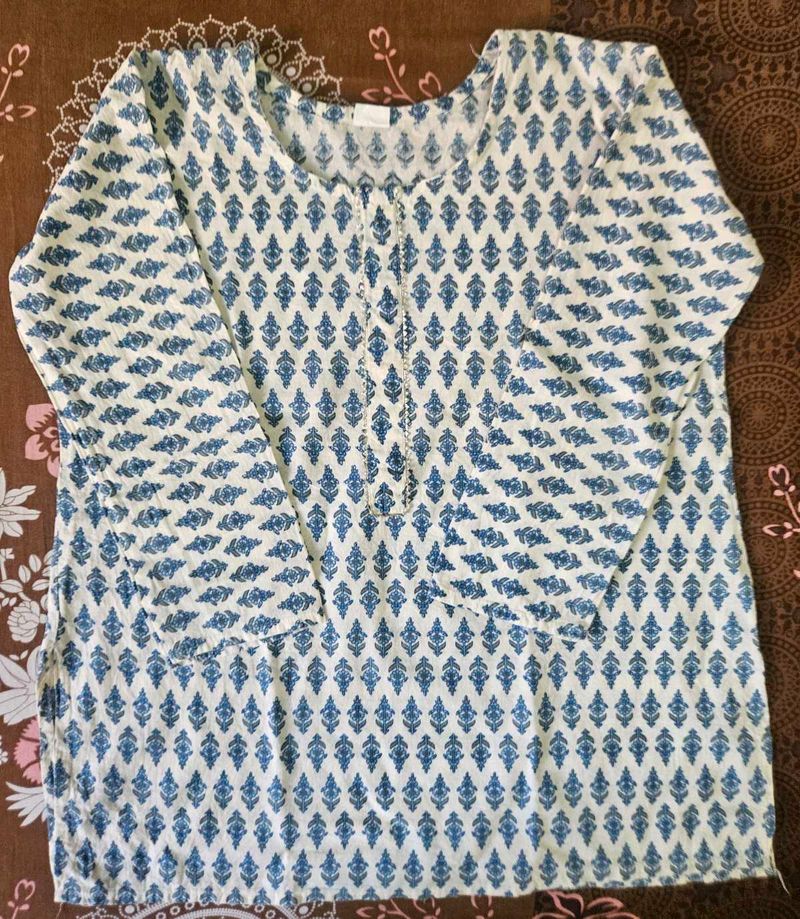 Elegant Blue Printed Kurta