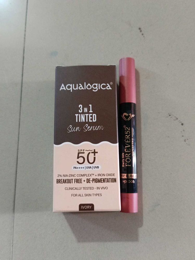 Aqualogica 3 in 1 Tinted Sun Serum SPF 50