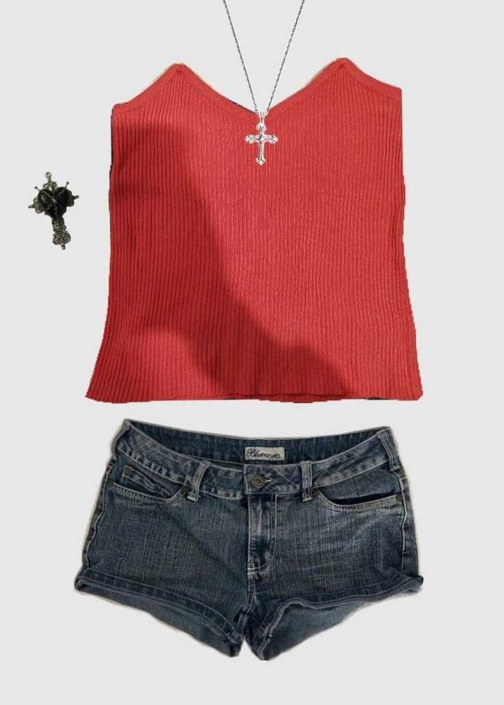 Coral Ribbed Tank Top