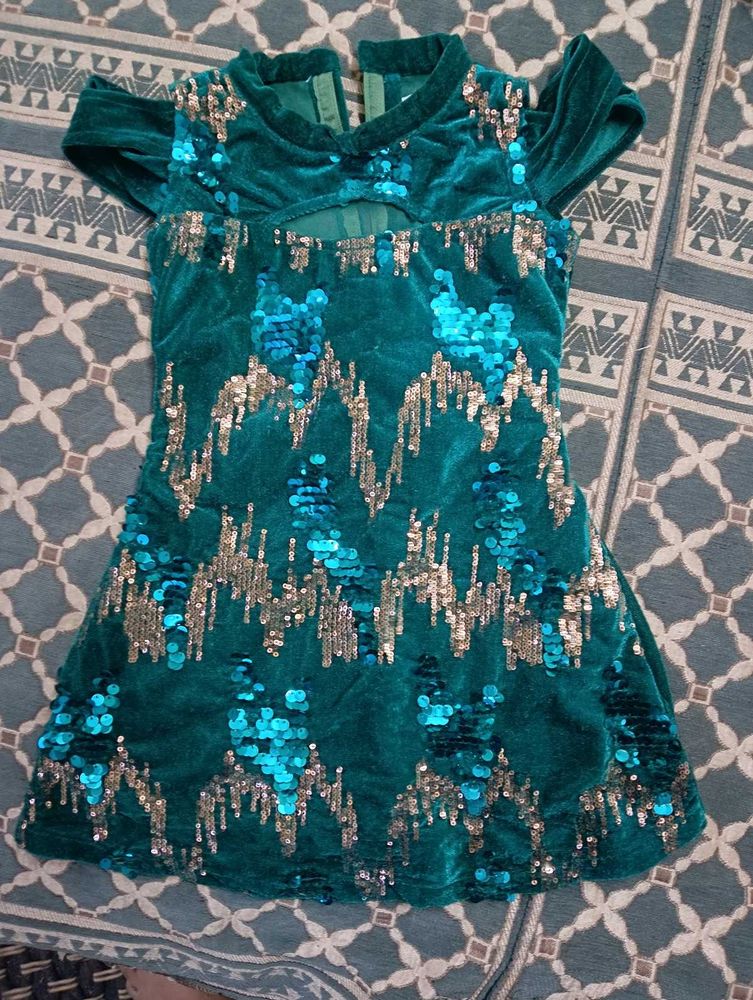 Beautiful Party Wear Sequence One Piece Dress
