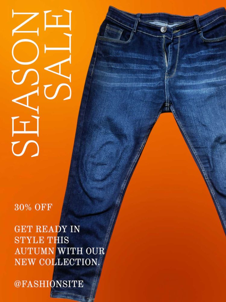 Men's Blue Stretchable Jeans - Size 36