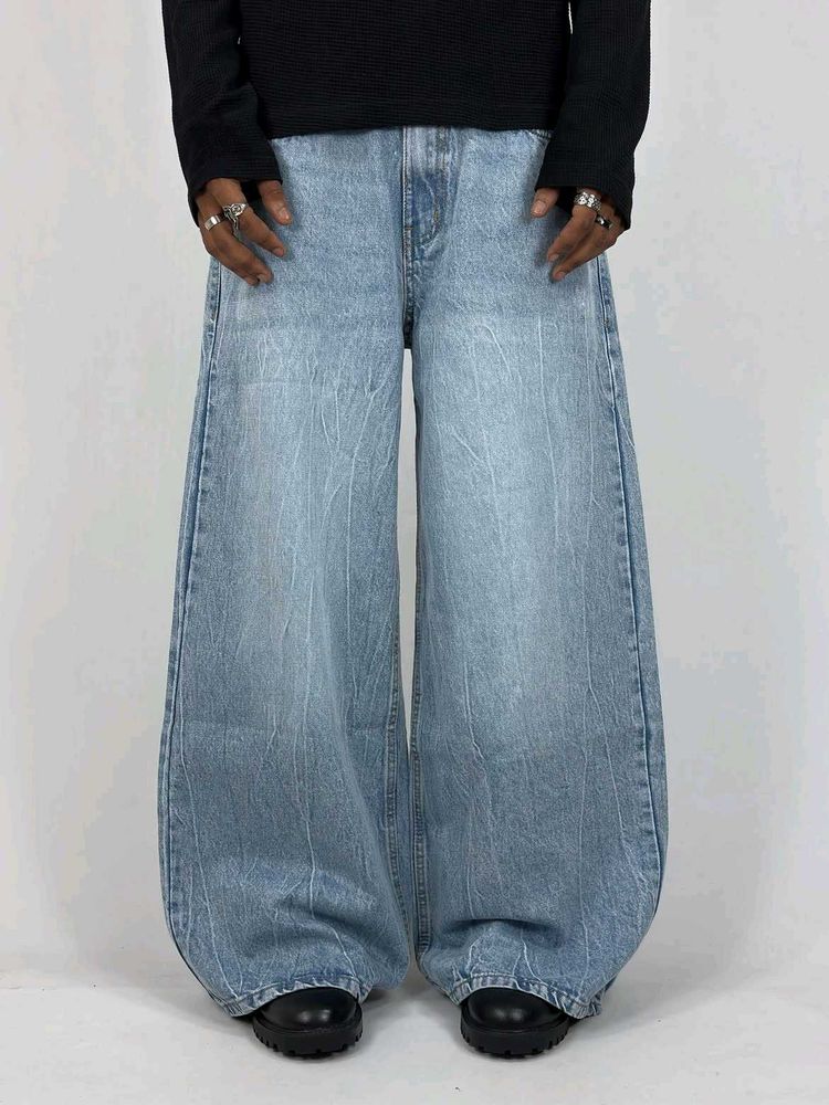 Baggy Wide Leg Light Wash Jeans
