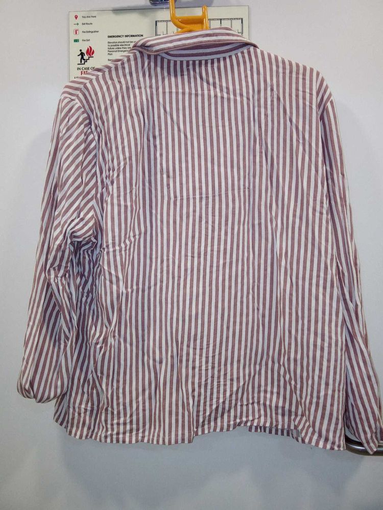 Striped Button-Up night suit upper