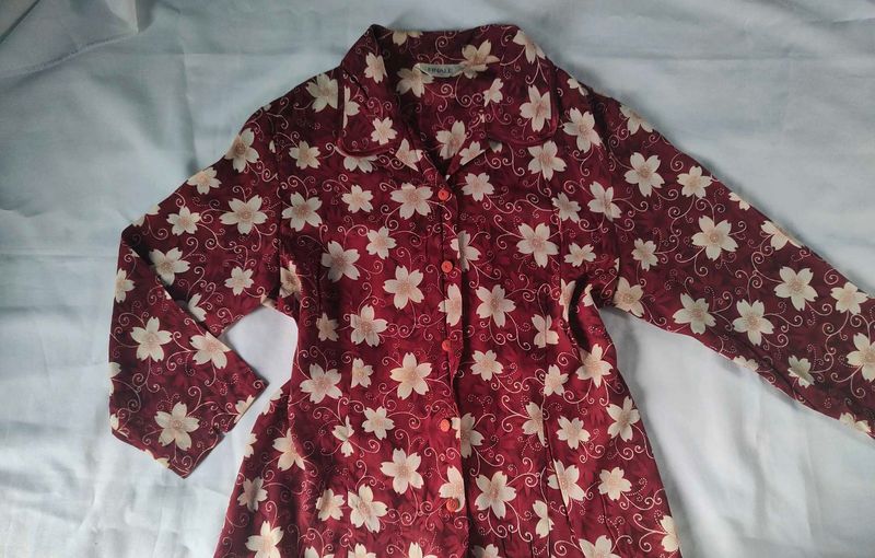 Floral Print Button-Up Shirt