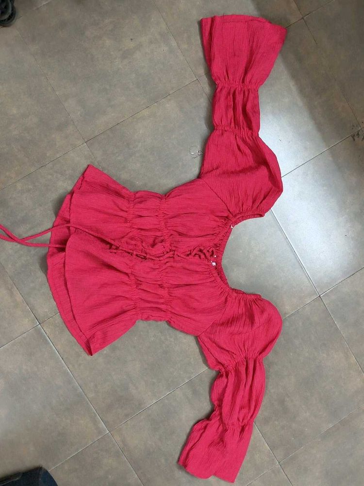 elastic peplum top
