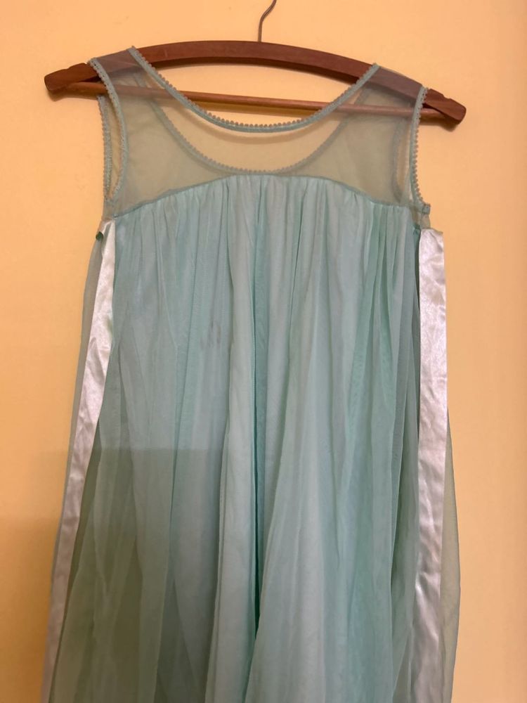 Vintage Mint Green Sheer Nightgown