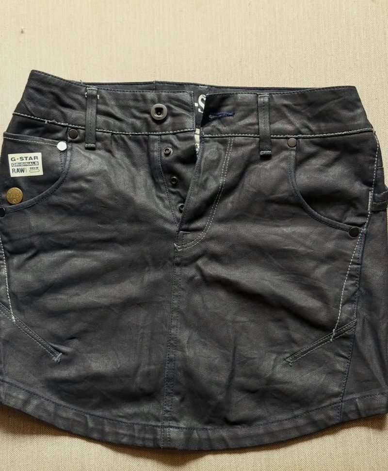 G-Star RAW waxed jeans with leather look finish