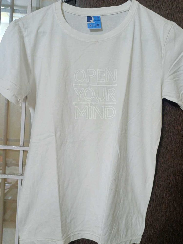 White "Open Your Mind" Graphic T-Shirt