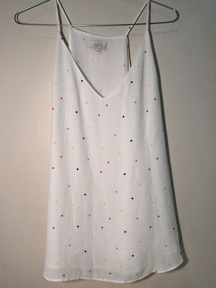 White Polka Dot Cami Top