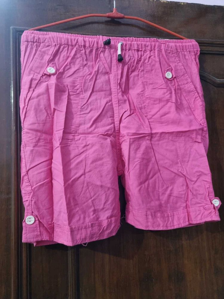 Pink Casual Shorts